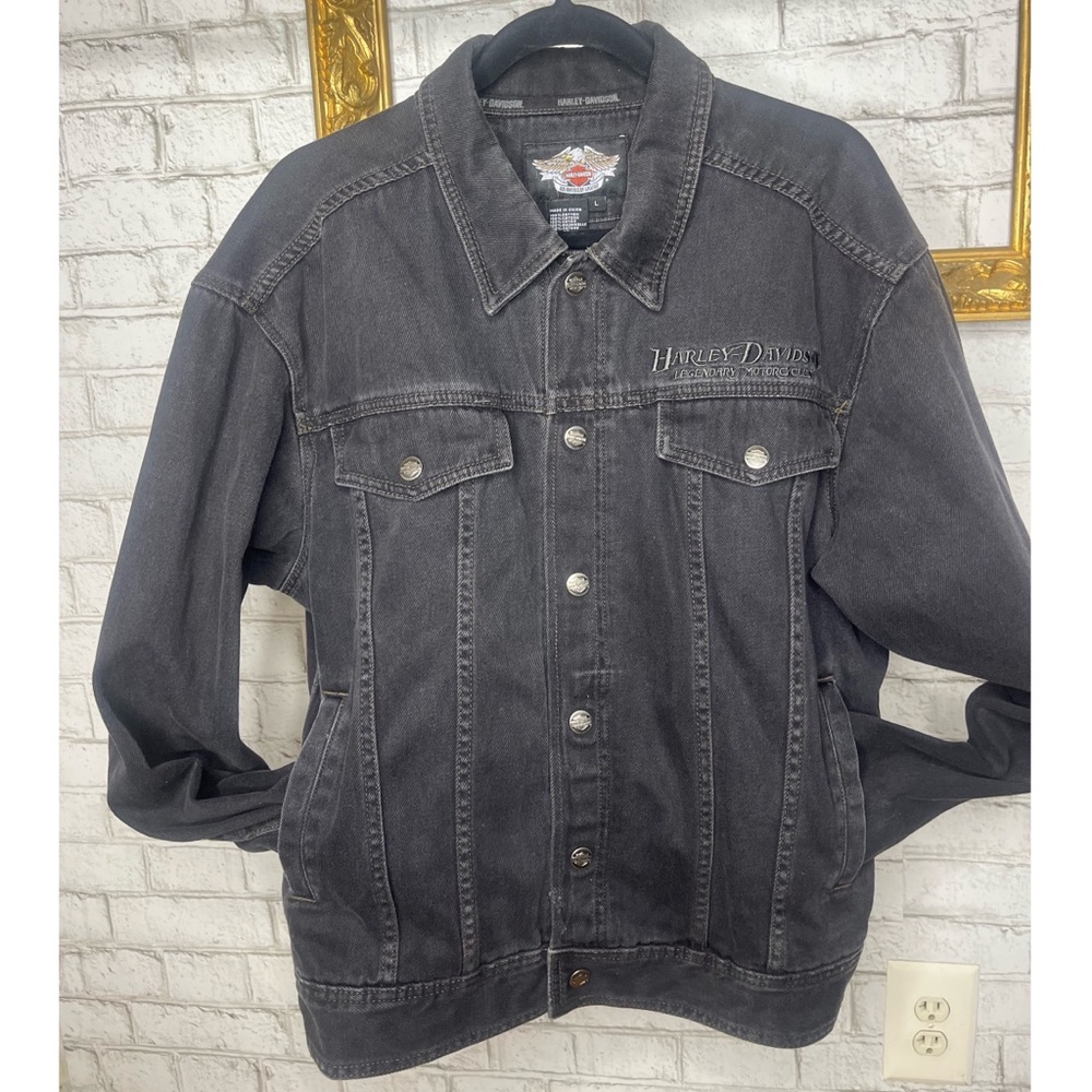 Men’s Harley Davidson Black Jean Jacket Size L